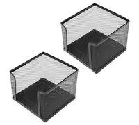 Hapivida Soporte de Malla para Notas, Dispensador de Cubo de Bloc de Notas de Metal Caja de Notas Adhesivas Tarjetero Organizador de Soporte para Oficina Hogar Escuela Organizador de Escritorio (2Pcs)