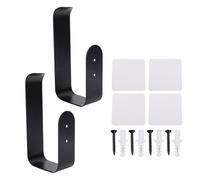 Hapivida Soportes para Cortinas, 2 Piezas Ganchos en Forma de U Montaje en Pared, 16.5 Pulgadas x 8 cm, Hierro Sólido, para Cortinas de Ducha, Baño, Dormitorio, Sala de Estar, Coci