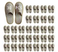 Hapivida Zapatillas de hotel, zapatillas de invitados, zapatillas desechables portátiles (Amarillo lino-30pare, Adulto, Hombre, 42, Números, Sistema tallas calzado EU, mediano)