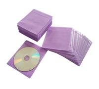 HAPLIVES - Fundas de pl stico de repuesto de doble cara para CD/DVD/Blu-Ray (100 unidades, moradas)