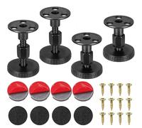 HaploS 4 Piezas Patas Regulables para Muebles, Niveladores de Muebles Ajustables, Patas para Muebles con Almohadilla, Pueden Taladrar o Autoadhesivo, Negro, 4,3 cm-5,3 cm, 100 kg, Industrial