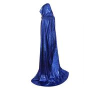 HAPNBCELE Capa brillante de longitud completa para Halloween, capa brillante para ambos géneros, ideal para fiestas temáticas de carnaval y trajes de Navidad (59 pulgadas, azul)