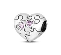 Hapour Abalorios de Plata de Ley 925 para Pulseras Collares, Lindo Colgante de Corazón de Amor a la Moda, Cuentas Colgantes, joyería, Regalo para Mujeres, Familiares y Amigos