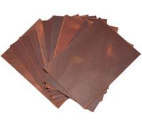 HAPPER STUDIO Cuero de ternera de 1,6 mm de grosor. Cuero encerado Crazy Horse ajustable. Hojas de cuero genuino para manualidades. (10, Whiskey marrón, A6 (105 x 148mm))