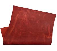 HAPPER STUDIO Piel de vacuno de 1,6 mm de grosor, acabado pull-up, Crazy Horse. Hojas de cuero genuino para manualidades. (A5 (148 x 210 mm), Rojo, 1)