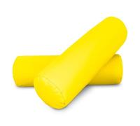 HAPPERS 2 Cojines cilíndricos de 50x15 en Polipiel Amarillo. Rollo Cervical para aliviar Dolor postural o Dormir
