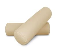 HAPPERS 2 Cojines cilíndricos de 50x15 en Polipiel Crudo. Rollo Cervical para aliviar Dolor postural o Dormir