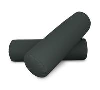 HAPPERS 2 Cojines cilíndricos de 50x15 en Polipiel Gris. Rollo Cervical para aliviar Dolor postural o Dormir
