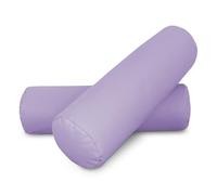 HAPPERS 2 Cojines cilíndricos de 50x15 en Polipiel Lavanda. Rollo Cervical para aliviar Dolor postural o Dormir