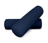HAPPERS 2 Cojines cilíndricos de 50x15 en Polipiel Marino. Rollo Cervical para aliviar Dolor postural o Dormir