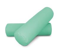 HAPPERS 2 Cojines cilíndricos de 50x15 en Polipiel Menta. Rollo Cervical para aliviar Dolor postural o Dormir