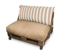 HAPPERS Cojines para Palets Toldotex Impermeable 120x60x20 Beige a Rayas