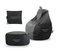 HAPPERS Pack Gamer Gris: Puff Gamer Pro + Reposapiés + Cojín