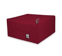 HAPPERS Puff Cama Auxiliar Individual Convertible 2 en 1 | Colchón Plegable para Invitados | Funda Lavable | para Salón o Dormitorio | Futón 195 x 65 cm - Granate