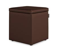 HAPPERS Puff Cubo Arcón Polipiel para Salón o Dormitorio Marrón