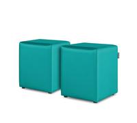 HAPPERS Puff Cubo Salón o Interior Pack 2 Turquesa