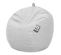 HAPPERS Puff Infantil Terciopelo Gris Claro, Tejido Tacto Piel de melocotón
