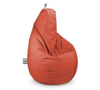 HAPPERS Puff Pera Naylim Mate con Relleno Incluido para Exterior e Interior Transpirable y Resistente | Asiento Relax Ergonómico para Terraza, Jardín y Salón | Talla Gigante XXL Naranja