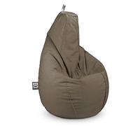 HAPPERS Puff Pera Naylim Mate con Relleno Incluido para Exterior e Interior Transpirable y Resistente | Asiento Relax Ergonómico para Terraza, Jardín y Salón | Talla Gigante XXL Arena