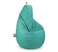HAPPERS Puff Pera Naylim Mate con Relleno Incluido para Exterior e Interior Transpirable y Resistente | Asiento Relax Ergonómico para Terraza, Jardín y Salón | Talla Gigante XXL Turquesa