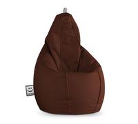 HAPPERS Puff Pera para Salón y Dormitorio con Relleno | Polipiel Alta Resistencia | Sillón Relax Ergonómico Infantil y Juvenil | Puff para Leer y Jugar | Marrón 135x90 XXL
