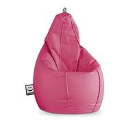 HAPPERS Puff Pera para Salón y Dormitorio con Relleno | Polipiel Alta Resistencia | Sillón Relax Ergonómico Infantil y Juvenil | Puff para Leer y Jugar | Fucsia 135x90 XXL