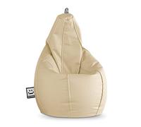 HAPPERS Puff Pera para Salón y Dormitorio con Relleno | Polipiel Alta Resistencia | Sillón Relax Ergonómico Infantil y Juvenil | Puff para Leer y Jugar | Crudo 135x90 XXL