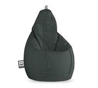 HAPPERS Puff Pera para Salón y Dormitorio con Relleno | Polipiel Alta Resistencia | Sillón Relax Ergonómico Infantil y Juvenil | Puff para Leer y Jugar | Gris 130x75 XL