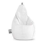 HAPPERS Puff Pera para Salón y Dormitorio con Relleno | Polipiel Alta Resistencia | Sillón Relax Ergonómico Infantil y Juvenil | Puff para Leer y Jugar | Blanco 135x90 XXL