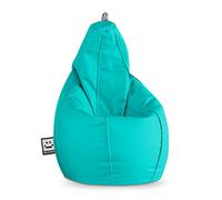 HAPPERS Puff Pera para Salón y Dormitorio con Relleno | Polipiel Alta Resistencia | Sillón Relax Ergonómico Infantil y Juvenil | Puff para Leer y Jugar | Turquesa 130x75 XL