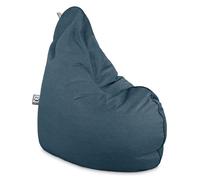 HAPPERS Puff Pera Relax Terciopelo Azul Oscuro, Puff para Salón Tejido Tacto Piel de melocotón