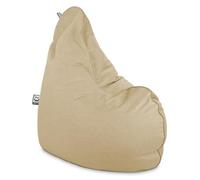 HAPPERS Puff Pera Relax Terciopelo Beige, Puff para Salón Tejido Tacto Piel de melocotón