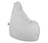 HAPPERS Puff Pera Relax Terciopelo Gris Claro, Puff para Salón Tejido Tacto Piel de melocotón