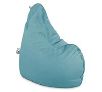 HAPPERS Puff Pera Relax Terciopelo Turquesa, Puff para Salón Tejido Tacto Piel de melocotón