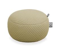 HAPPERS Puff Redondo reposapies Arena para Salón, Dormitorio y Oficina, con Relleno Incluido