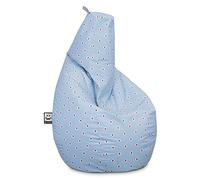 HAPPERS Puff Salón o Dormitorio Estampado Corazones Azul XL con Relleno Incluido