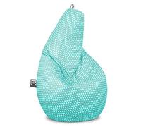 HAPPERS Puff Salón o Dormitorio Gigante Estampado Stars Turquesa XXL con Relleno Incluido