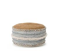 HAPPERS Puff Yute Algodón Magi. reposapiés, Taburete bajo, otomana, diseño Exclusivo con Relleno Incluido