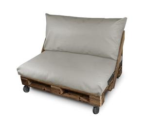 HAPPERS Set Cojines Impermeables y Desenfundables para Palets en Polipiel para Exterior Gris Claro