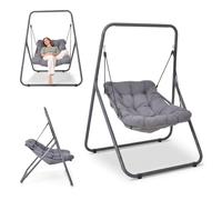 HAPPERS Silla Colgante Jardín Exterior | Sillón Columpio con Soporte | Mecedora de Terraza Balancín - Gris