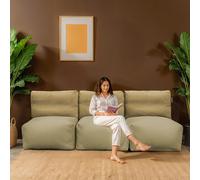 HAPPERS Sofá 3 plazas Modular Morgan en Color Arena con Fundas Lavables