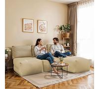 HAPPERS Sofá Chaise Longue 3 plazas Modular Morgan en Color Marfil con Fundas Lavables