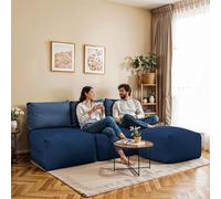 HAPPERS Sofá Chaise Longue 3 plazas Modular Morgan en Color Marino con Fundas Lavables