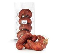 HAPPET Croissants de conejo para perros - 4 uds. Dulces naturales de carne de conejo y piel cruda, croissants dentales de fácil digestión para perros de todas las razas