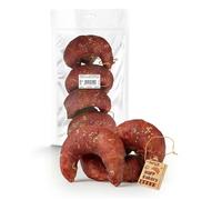HAPPET Croissants de pato para perros, 4 unidades, golosinas naturales de carne de pechuga de pato y piel cruda, bocadillos dentales apetitosos, premio fácil de digerir para perros de cualquier raza