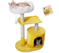 Happi N Pets Árbol para gatos, torre de árbol para gatos de varios niveles de 33 pulgadas con acogedora cama acolchada y condominio grande para gatos de todos los tamaños, con postes rascadores