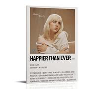 Happier Than Ever 2021 Póster Pintura Decorativa Lienzo Arte de Pared Salón Póster Dormitorio Pintura, Arte de Pared Impresión de Imagen Moderna Decoración de Habitación Familiar 24 x 36 Pulgadas (60
