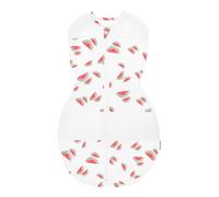 happiest baby Envoltura Rápida Sleepea - Elaborado 100% con Algodón Orgánico - Ideal para Unas Caderas Sanas y en Crecimiento (Marfil con Sandías, Talla M)