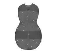 happiest baby Envoltura Rápida Sleepea - Elaborado 100% con Algodón Orgánico - Ideal para Unas Caderas Sanas y en Crecimiento (Carbón con Estrellas, Talla S)