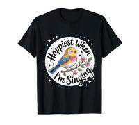 Happiest When I'm Singing Vocalist Music Singer - Camiseta gráfica económica, Hombre, Negro, L